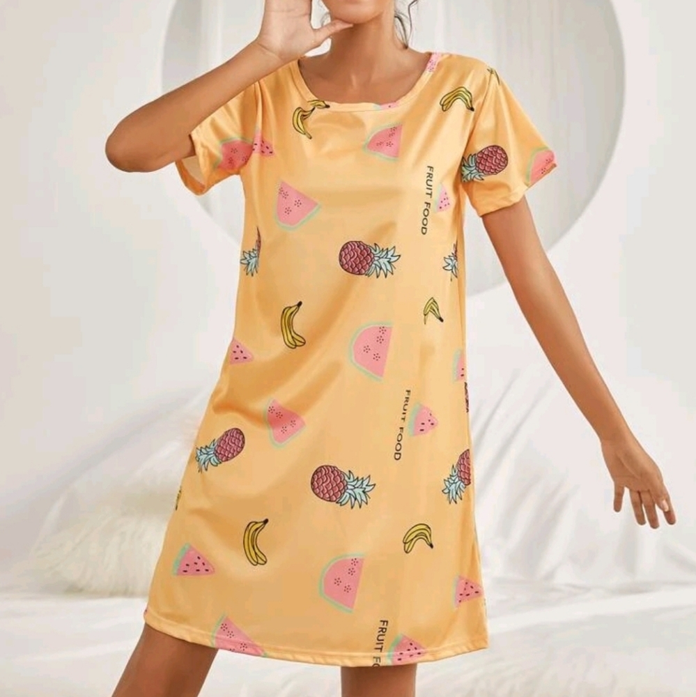 "NEW" Fruits and Letter Night Dress